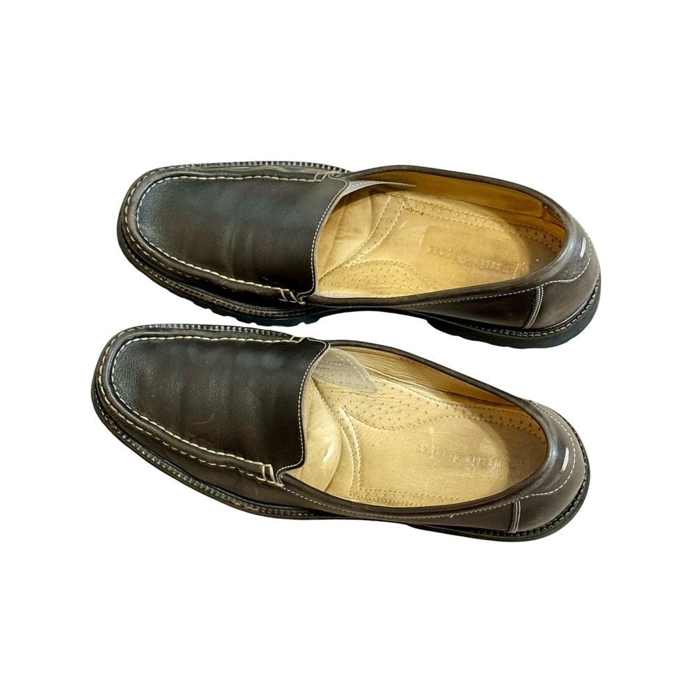 Martin Dingman Mens Classic Brown Leather Driving Comfort Loafers Size 10.5